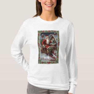 Weihnachten GreetingSanta auf Pferdeschlitten T-Shirt