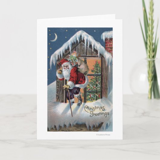 Weihnachten GreetingSanta, das heraus Fenster (Vorderseite)