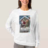 Weihnachten GreetingSanta, das heraus Fenster T-Shirt (Vorderseite)