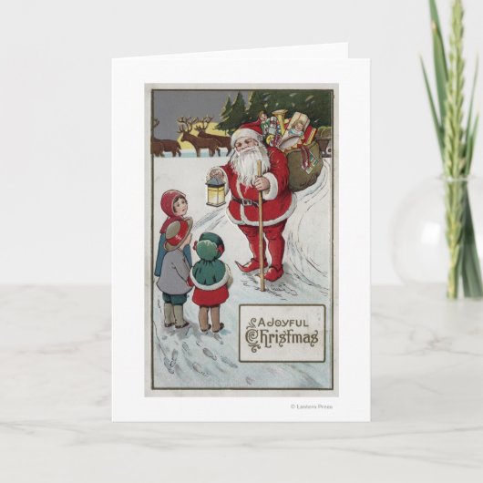 Weihnachten GreetingSanta, das mit Kindern spricht (Vorderseite)