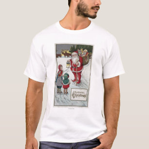 Weihnachten GreetingSanta, das mit Kindern spricht T-Shirt