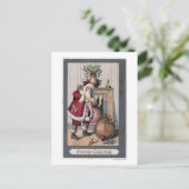 Weihnachten GreetingSanta, das Strümpfe anfüllt (Stehend Vorderseite)