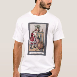 Weihnachten GreetingSanta, das Strümpfe anfüllt T-Shirt