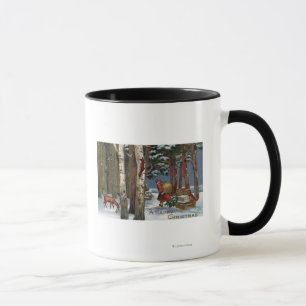 Weihnachten GreetingSanta durch Wald Tasse