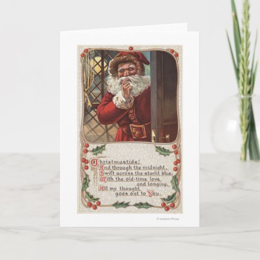 Weihnachten GreetingSanta mit der Hand auf Bart (Vorderseite)