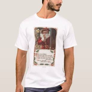 Weihnachten GreetingSanta mit der Hand auf Bart T-Shirt