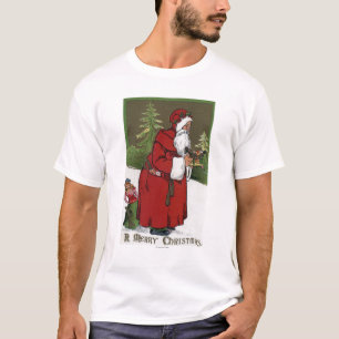 Weihnachten GreetingSanta mit hölzernem Pferd T-Shirt