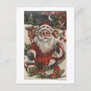 Weihnachten GreetingSanta mit Rotwild und Kindern