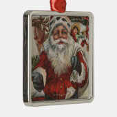 Weihnachten GreetingSanta mit Rotwild und Kindern Silbernes Ornament (Rechts)