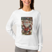 Weihnachten GreetingSanta mit Rotwild und Kindern