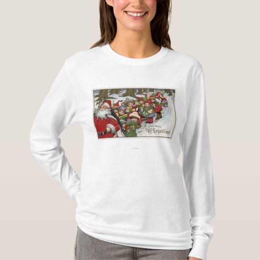 Weihnachten GreetingSanta und Helfer T-Shirt (Vorderseite)