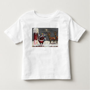 Weihnachten GreetingSanta und Kamin Kleinkind T-shirt