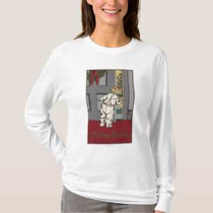 Weihnachten GreetingsKid, das für Sankt späht T-Shirt