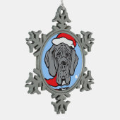 Weihnachten Große Däne Face Schneeflocken Zinn-Ornament (Links)
