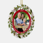 Weihnachten Große Großeltern 2 Foto Holly Keramik Ornament (Rechts)