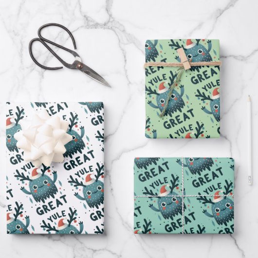 Weihnachten Große niedliche Weihnachtswrapping Pap Geschenkpapier Set (Vorderseite)