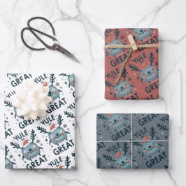Weihnachten Große niedliche Weihnachtswrapping Pap Geschenkpapier Set