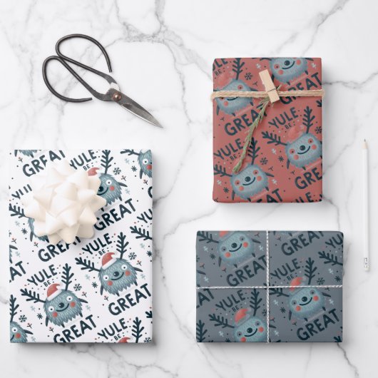 Weihnachten Große niedliche Weihnachtswrapping Pap Geschenkpapier Set (Vorderseite)