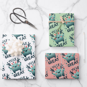 Weihnachten Große niedliche Weihnachtswrapping Pap Geschenkpapier Set
