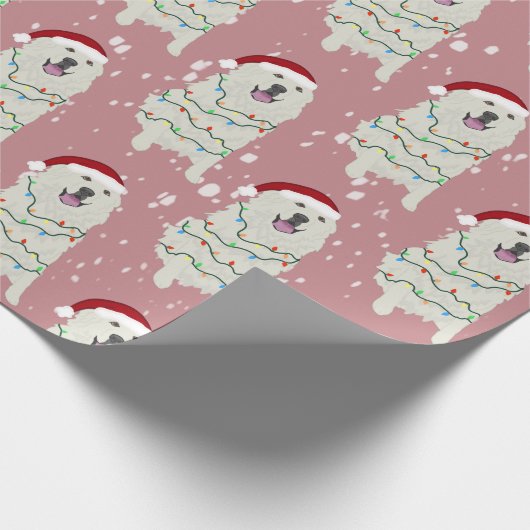 Weihnachten Große Pyrenäen Geschenkpapier (Ecke)