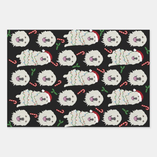 Weihnachten Große Pyrenäen Geschenkpapier Set (Vorderseite 3)