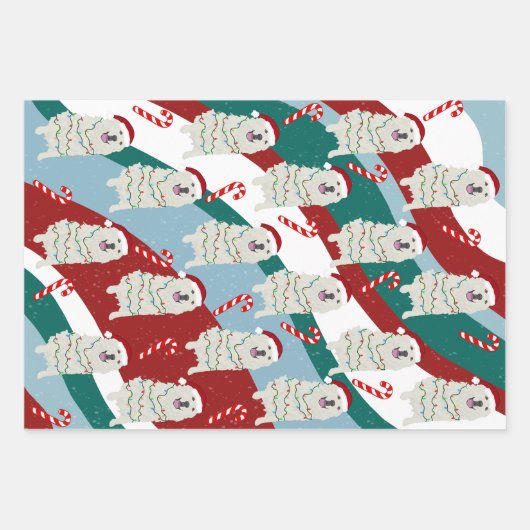 Weihnachten Große Pyrenäen Geschenkpapier Set (Vorderseite 2)