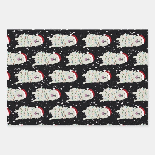 Weihnachten Große Pyrenäen Geschenkpapier Set (Vorderseite 3)