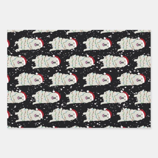 Weihnachten Große Pyrenäen Geschenkpapier Set (Vorderseite)