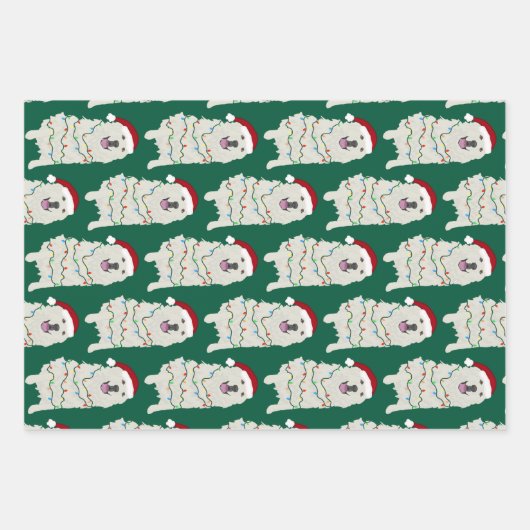 Weihnachten Große Pyrenäen Geschenkpapier Set (Vorderseite 2)