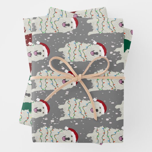 Weihnachten Große Pyrenäen  Geschenkpapier Set (Beispiel)