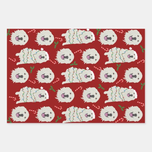 Weihnachten Große Pyrenäen Geschenkpapier Set (Vorderseite 3)