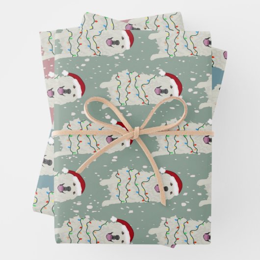Weihnachten Große Pyrenäen Geschenkpapier Set (Beispiel)