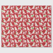 Weihnachten Große Pyrenäen Hunde Geschenkpapier (Flach)