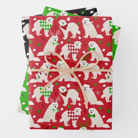 Weihnachten Große Pyrenäen Hunde Geschenkpapier Set (Beispiel)