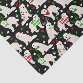 Weihnachten Große Pyrenäen Hunde Gewebepapier Seidenpapier (Ausschnitt)