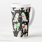 Weihnachten Große Pyrenäen Hunde Latte Tasse (Rechte Ecke)