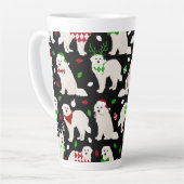 Weihnachten Große Pyrenäen Hunde Latte Tasse (Linke Ecke)