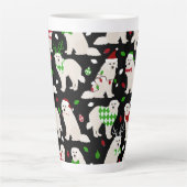 Weihnachten Große Pyrenäen Hunde Latte Tasse (Vorderseite)