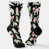 Weihnachten Große Pyrenäen Hunde Socken (Gewinkelt)