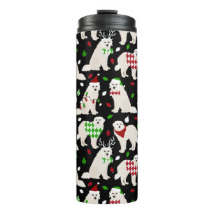 Weihnachten Große Pyrenäen Hunde Thermal Tumbler Thermosbecher