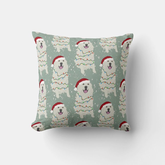 Weihnachten Große Pyrenäen Kissen (Vorderseite)