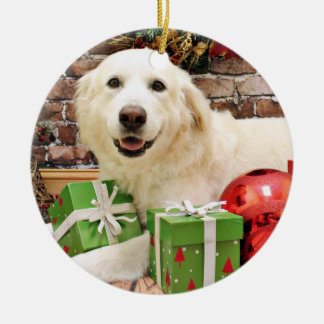 Weihnachten - große Pyrenäen Labrador X - Ginny Keramik Ornament