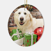 Weihnachten - große Pyrenäen Labrador X - Ginny Keramik Ornament (Links)