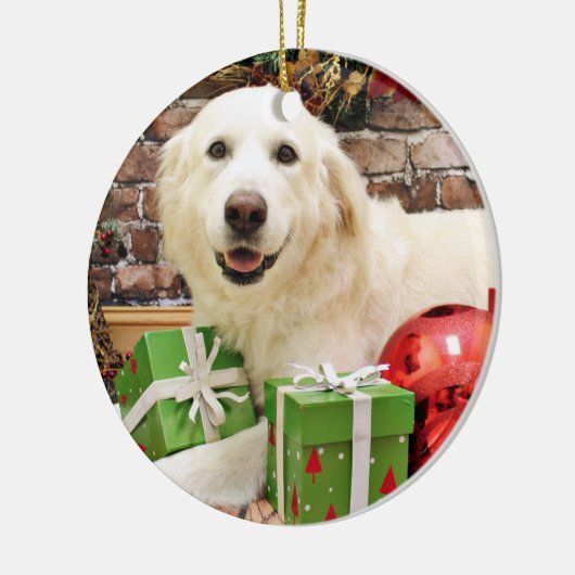 Weihnachten - große Pyrenäen Labrador X - Ginny Keramik Ornament (Links)