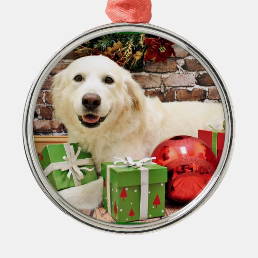 Weihnachten - große Pyrenäen Labrador X - Ginny Ornament Aus Metall (Vorne)