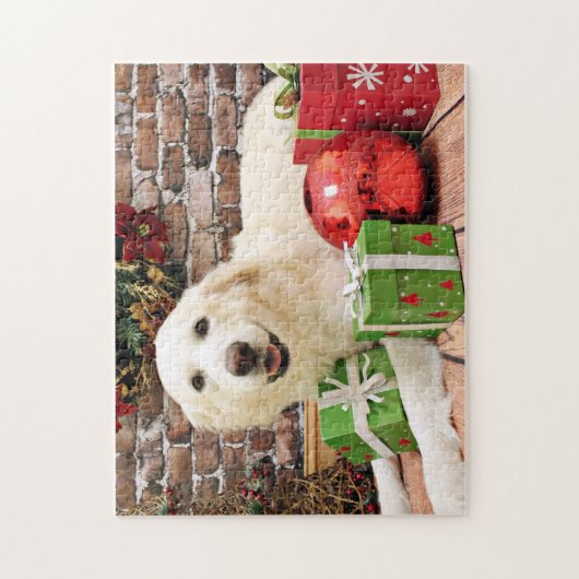 Weihnachten - große Pyrenäen Labrador X - Ginny Puzzle (Vertikal)