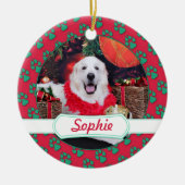 Weihnachten - große Pyrenäen - Sophie Keramikornament (Vorne)