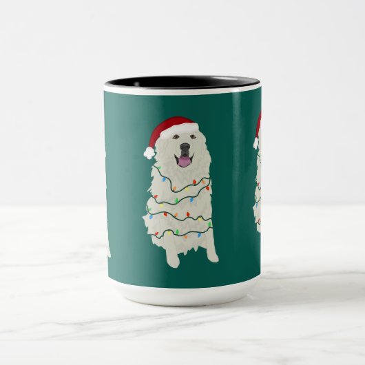 Weihnachten Große Pyrenäen Tasse (Zentrum)