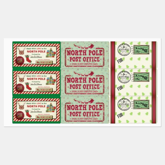 Weihnachten Große Quadrate Adhesiv / wasserdicht E Etiketten (Blatt)