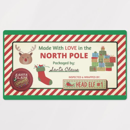 Weihnachten Große Quadrate Adhesiv / wasserdicht E Etiketten (Design 1)